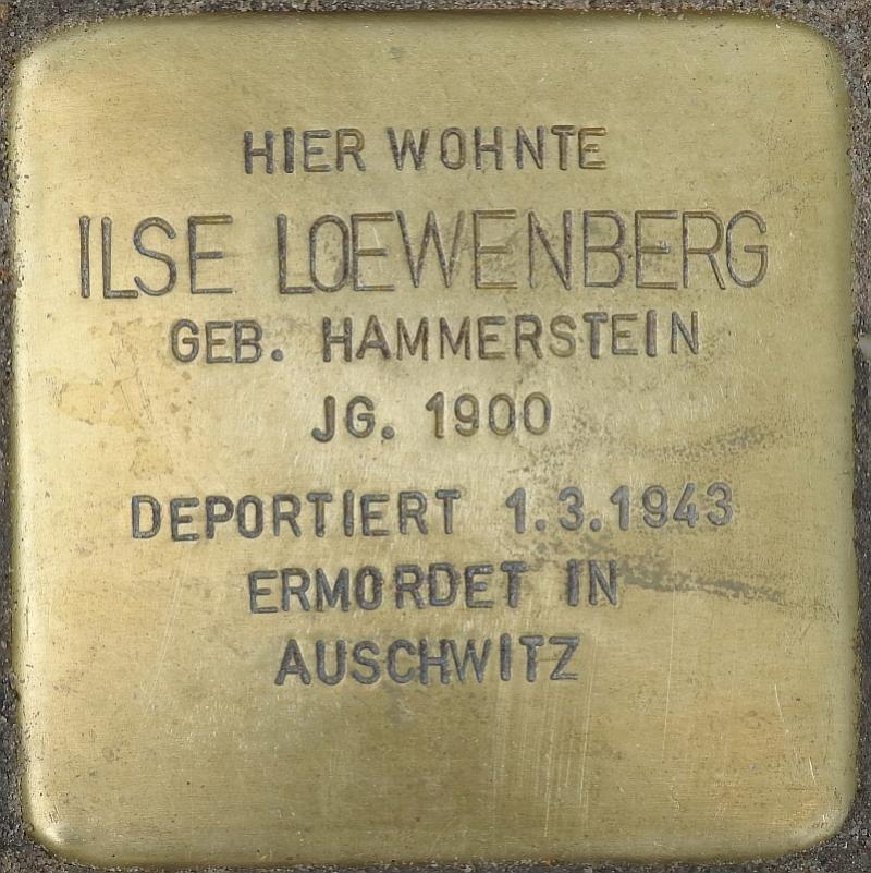 Stolperstein Ilse Loewenberg © H. J. Hupka