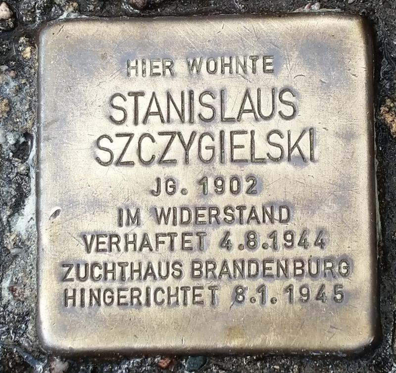 Stolperstein für Stanislaus Szczygielski © Koordinierungsstelle Stolpersteine Berlin
