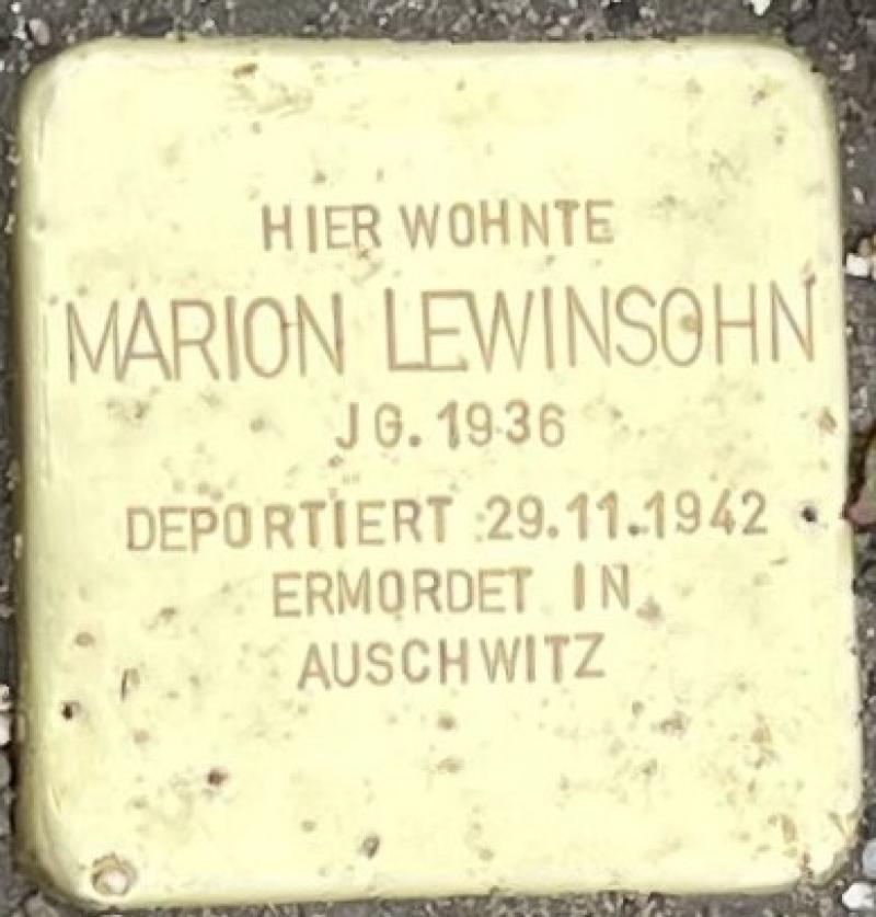 Stolperstein Rywka Lewinsohn © Bernd Breitkopf