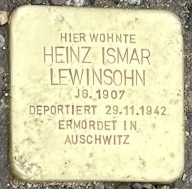 Stolperstein Heinz Ismar Lewinsohn © Bernd Breitkopf