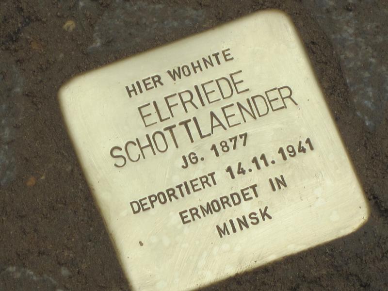 Stolperstein für Elfriede Schottlaender. Copyright: MTS