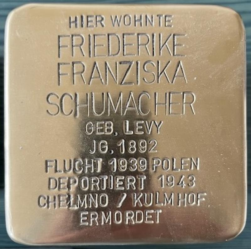 Stolperstein Friederike Franziska Schumacher @ Initiative Mitte