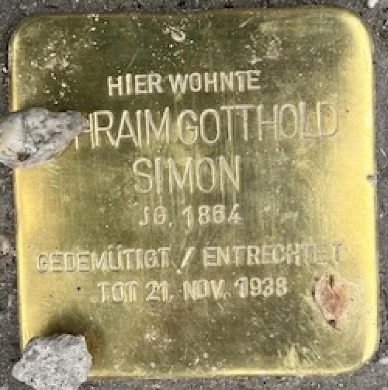 Stolperstein Ephraim Gotthold Simon © Stolperstein Initiative Mitte
