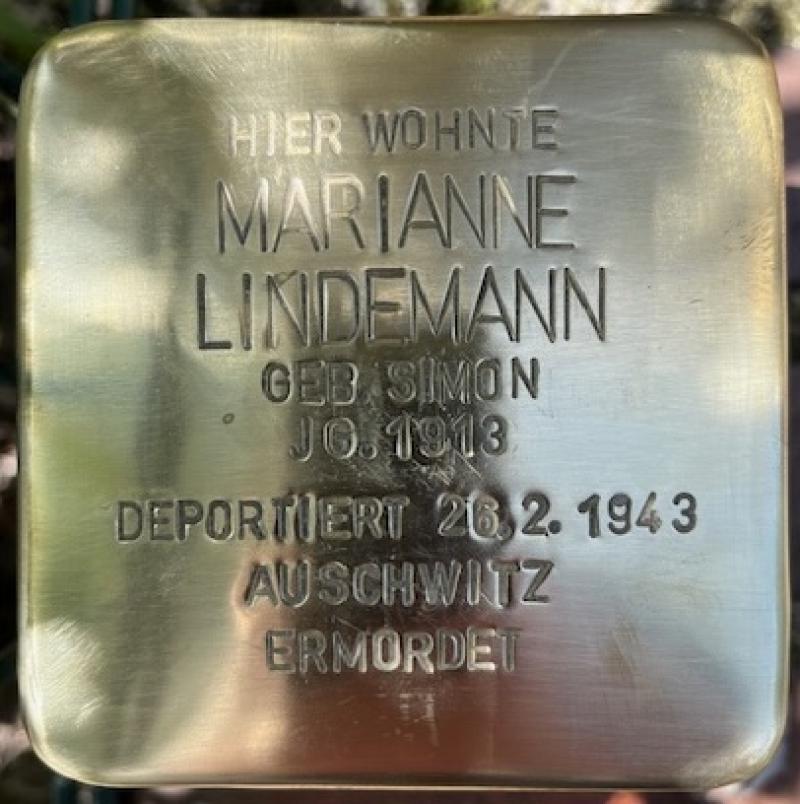 Stolperstein Marianne Lindemann @ Initiative Mitte