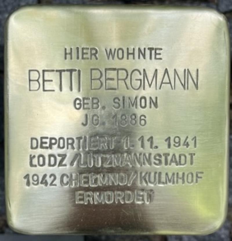 Stolperstein Betti Bergmann © Initiative Mitte
