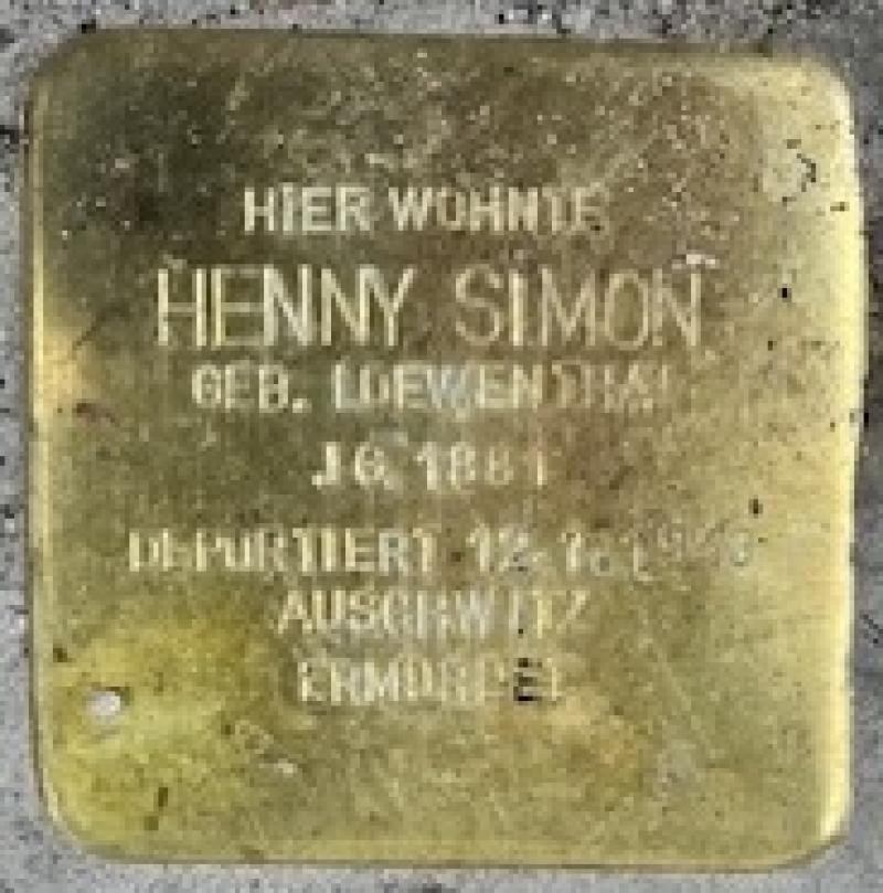 Stolperstein Henny Simon © Initiative Mitte