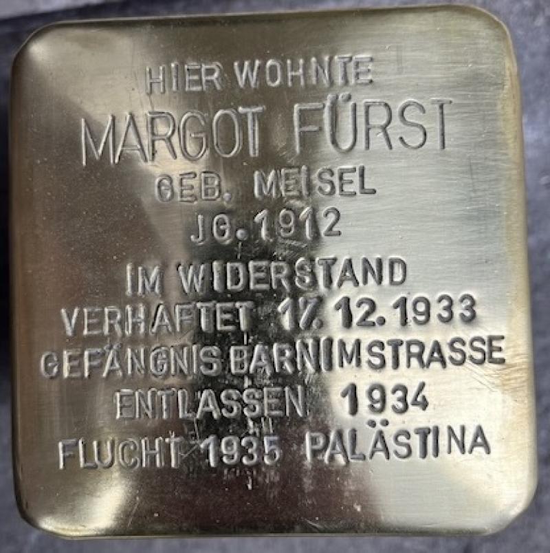 Stolperstein Margot Fürst @ Initiative Mitte