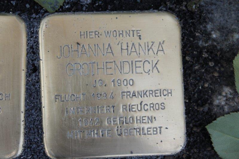 Stolperstein Johanna 'Hanka' Grothendieck © Koordinierungsstelle Stolpersteine Berlin