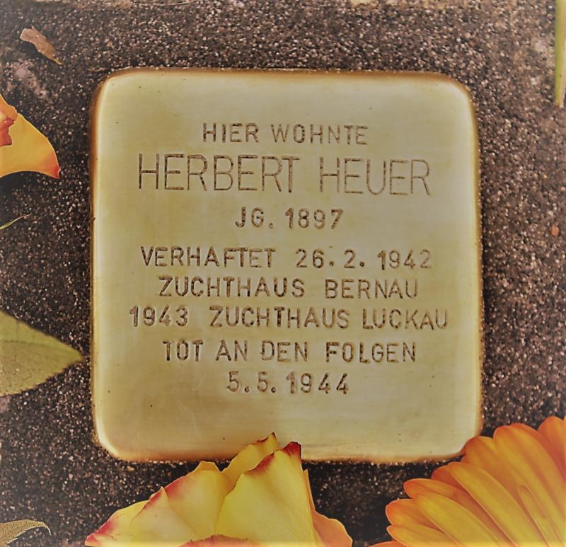 Stolperstein Herbert Heuer © Koordinierungsstelle Stolpersteine Berlin