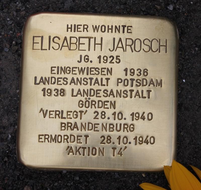 Stolperstein Elisabeth Jarosch © Koordinierungsstelle Stolpersteine Berlin