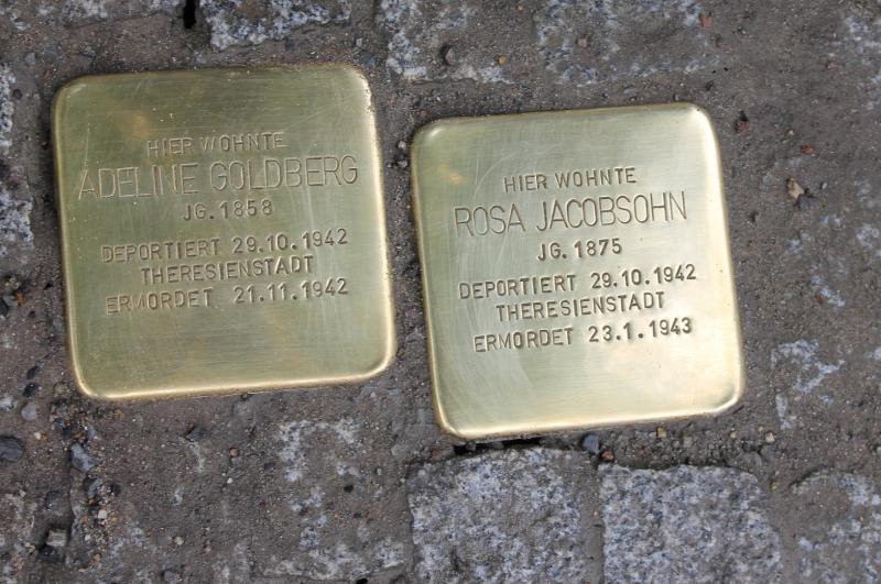 Stolperstein Stolpersteine Rosa Jacobsohn und Adeline Goldberg © Koordinierungsstelle Stolpersteine Berlin