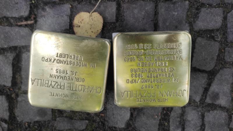 Stolpersteine für Johann und Charlotte Przybilla