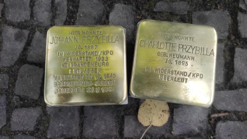 Stolpersteine für Johann und Charlotte Przybilla © privat