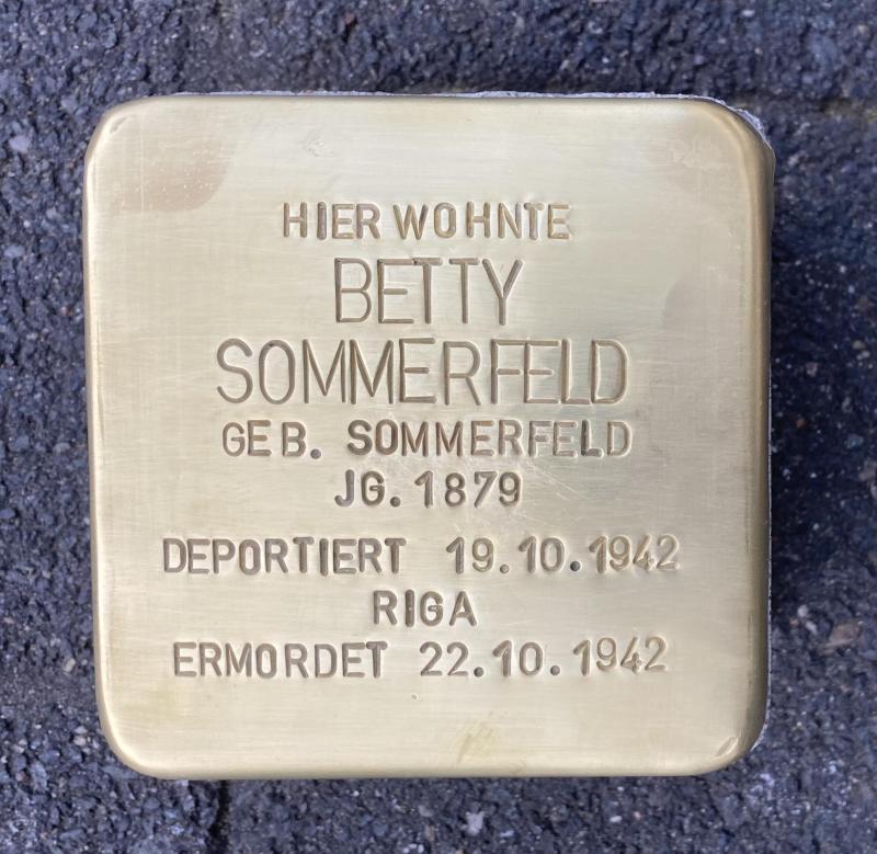 Stolperstein für Betty Sommerfeld © Chr. Scheidemann