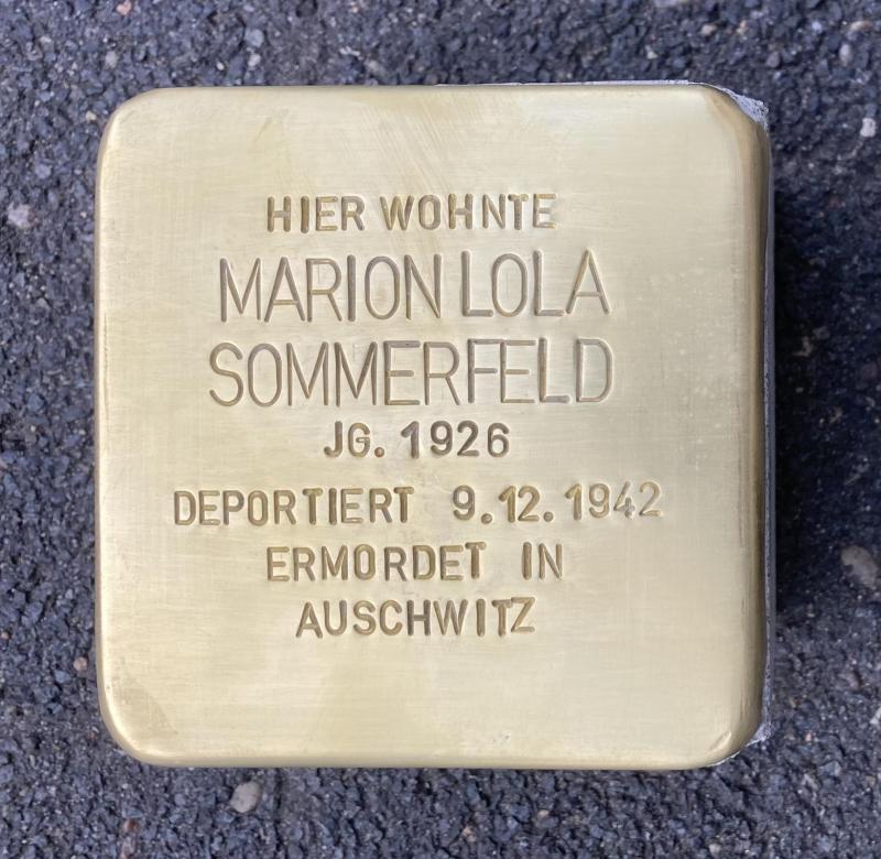 Stolperstein für Marion Lola Sommerfeld © Chr. Scheidemann