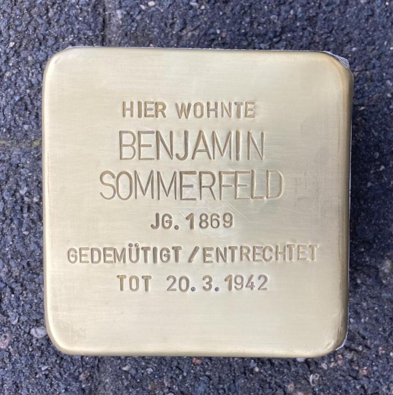 Stolperstein für Benjamin (Benno) Sommerfeld © Chr. Scheidemann