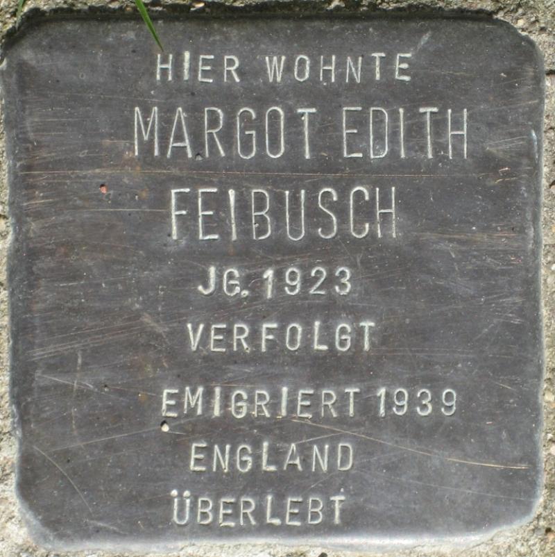 Stolperstein für Margot Edith Braun, geb. Feibusch.