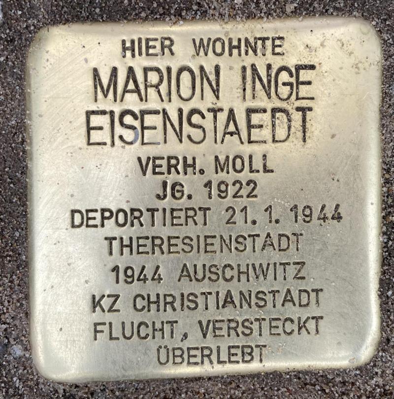 Stolperstein Marion Inge Eisenstaedt © Koordinierungsstelle Stolpersteine Berlin