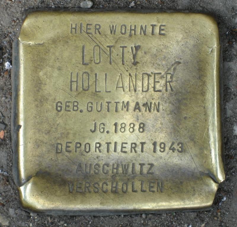 Stolperstein für Lotty Hollander.