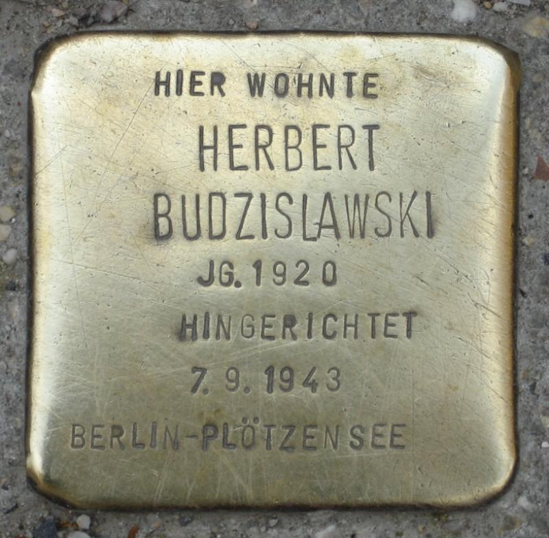 Stolperstein für Herbert Budzislawski.
