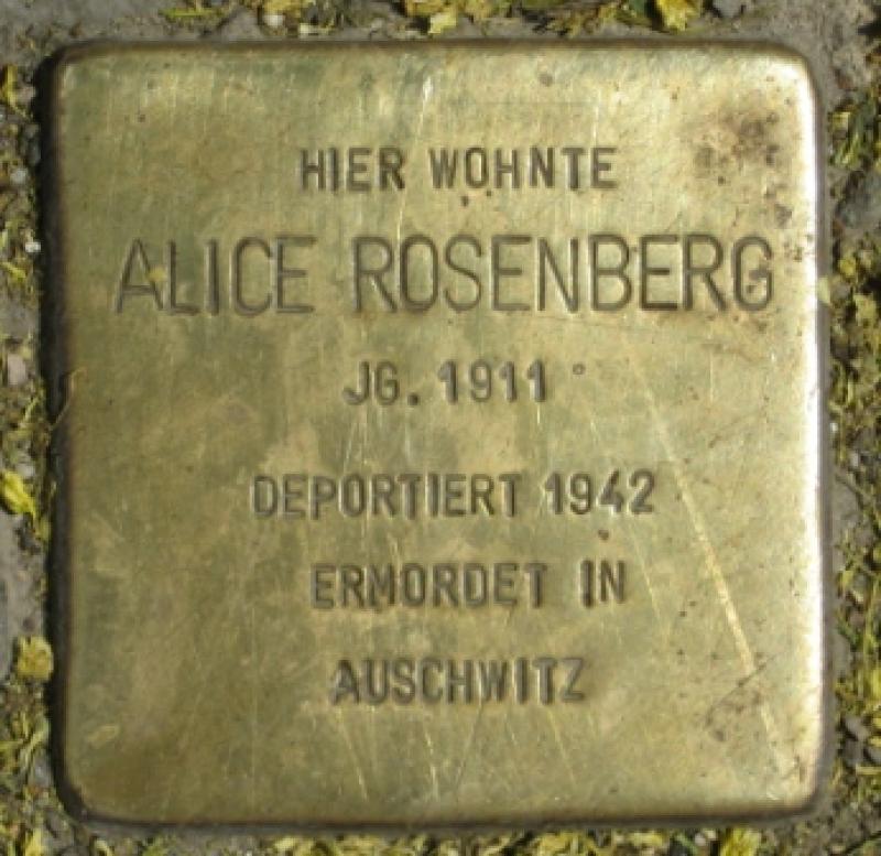 Stolperstein für Alice Rosenberg.