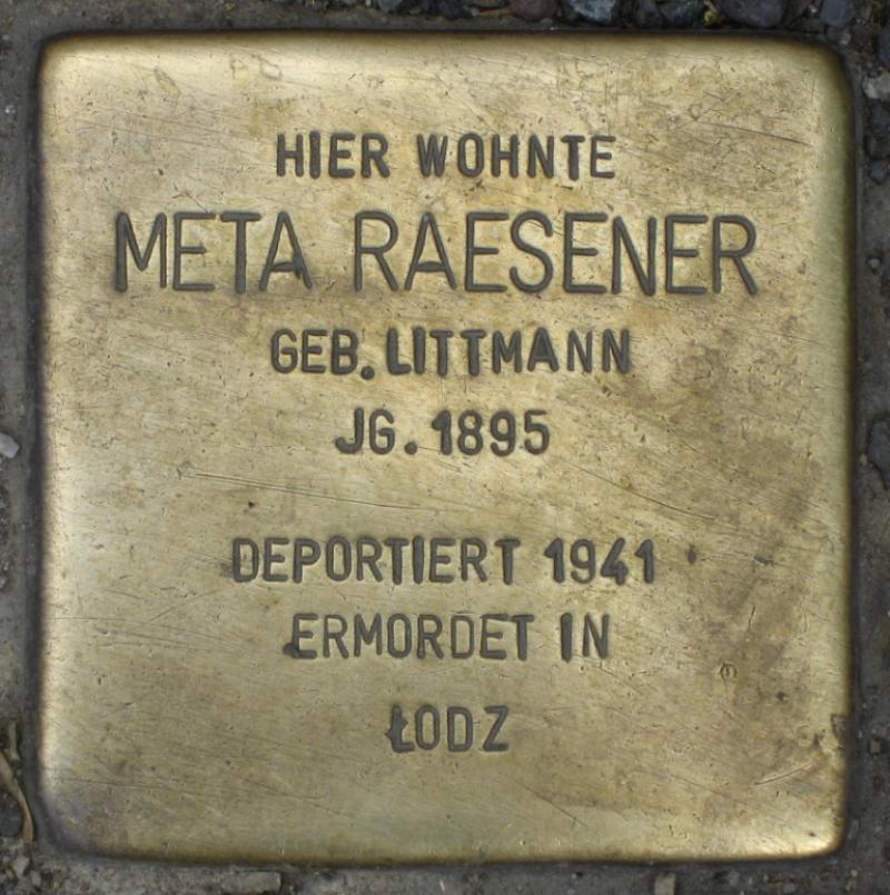 Stolperstein für Meta Raesener.