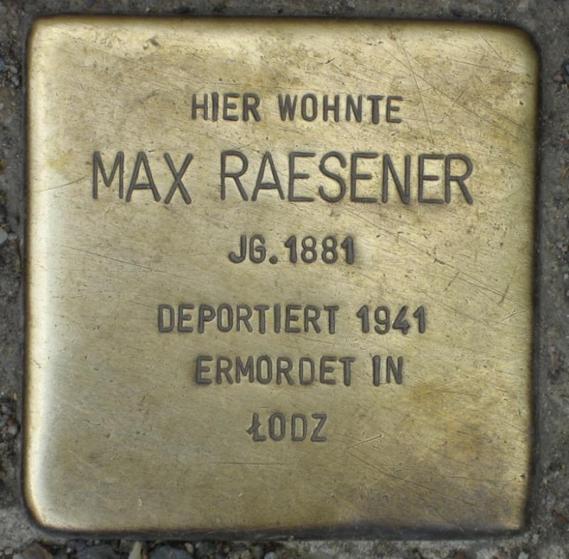 Stolperstein für Max Raesener.