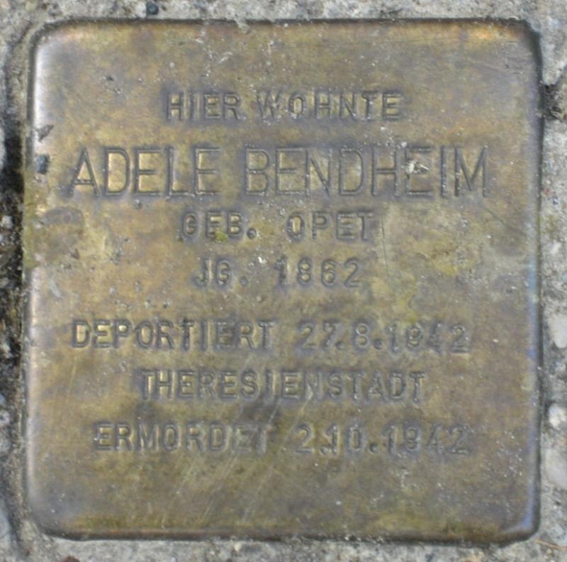 Stolperstein für Adele Bendheim.