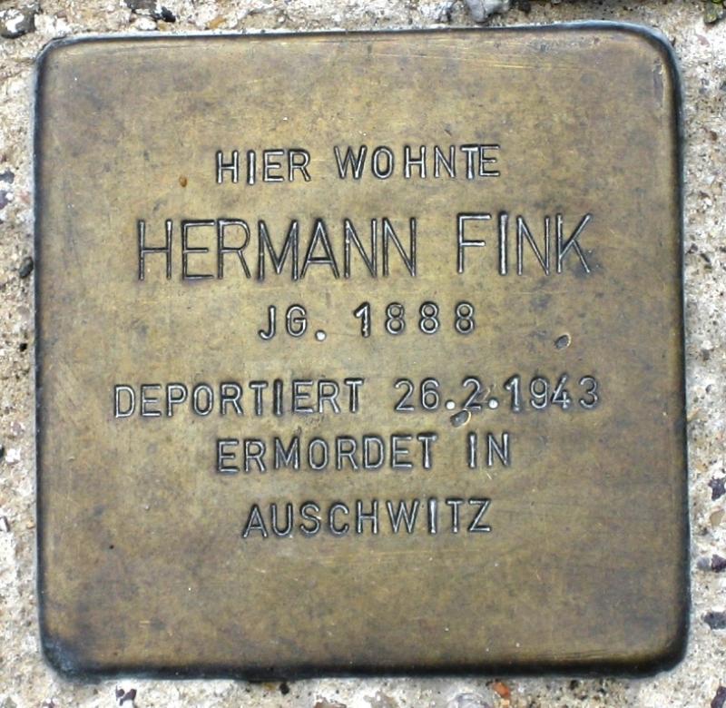 Stolperstein für Hermann Fink.