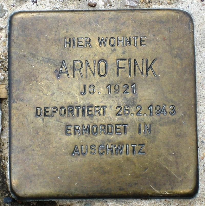 Stolperstein für Arno Fink.