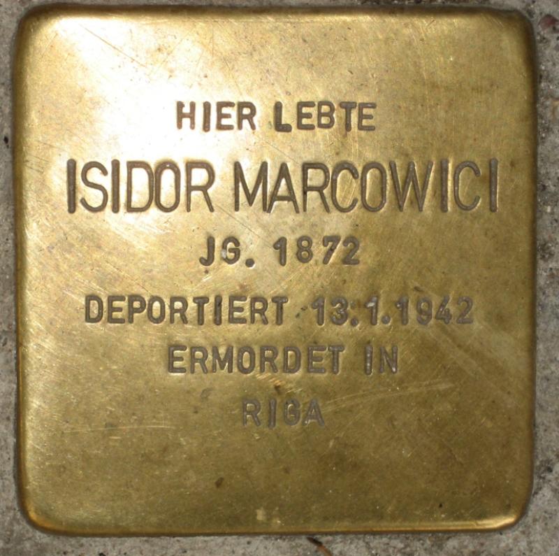 Stolperstein für Isidor Marcowici. Copyright: D. Janke