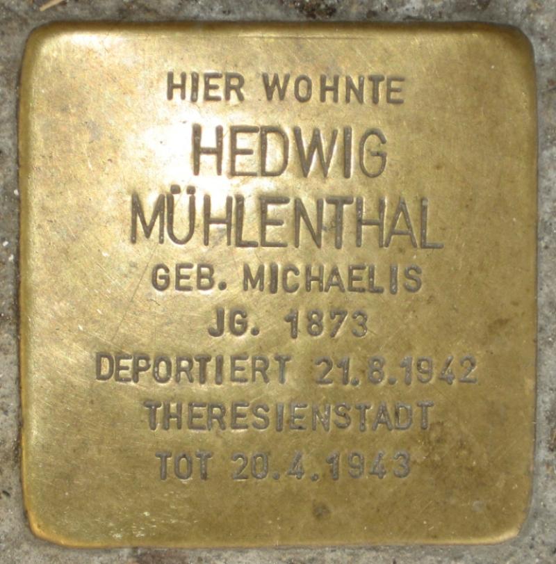 Stolperstein für Hedwig Mühlenthal. Copyright: D. Janke