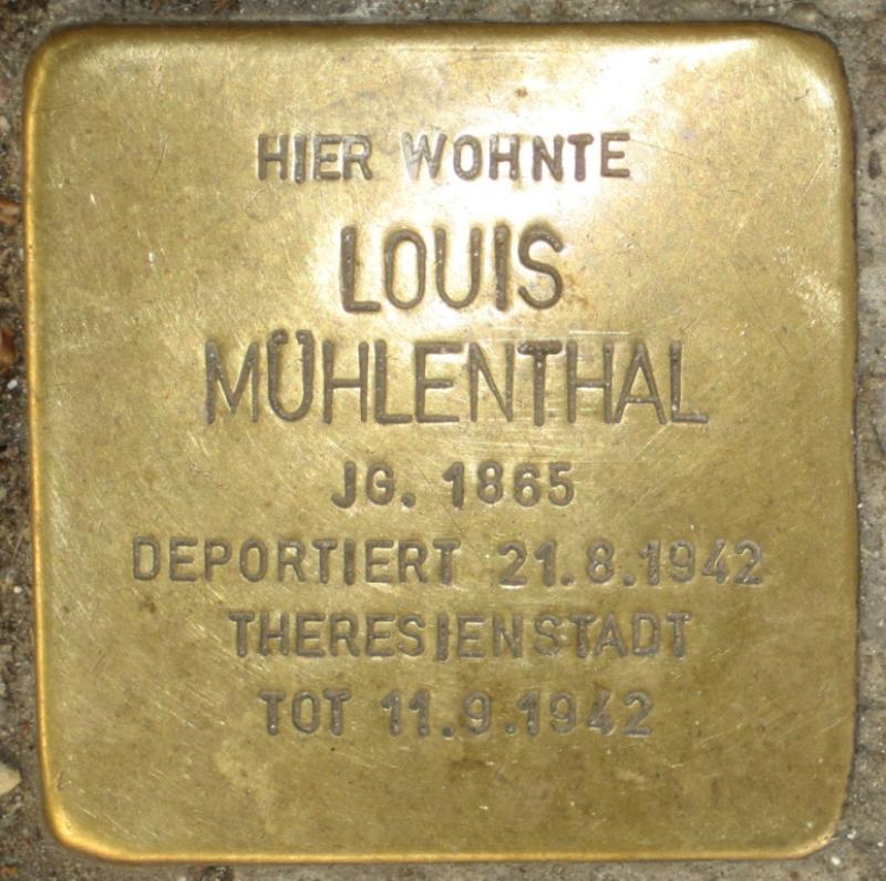 Stolperstein für Louis Mühlenthal. Copyright: D. Janke