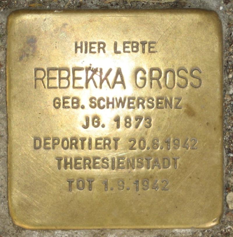Stolperstein für Rebekka Gross. Copyright: D. Janke