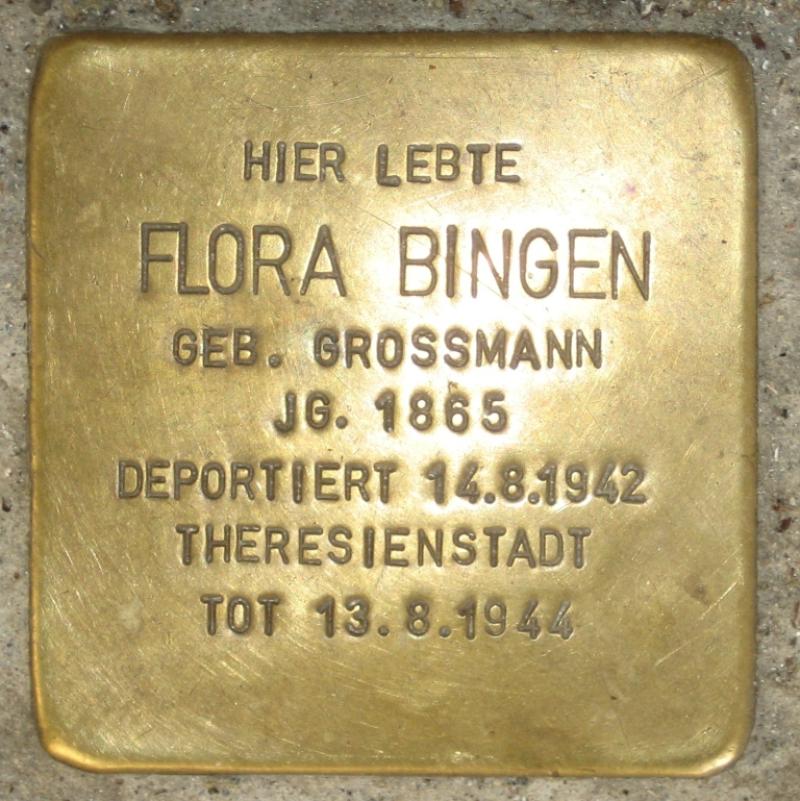 Stolperstein für Flora Bingen. Copyright: D. Janke