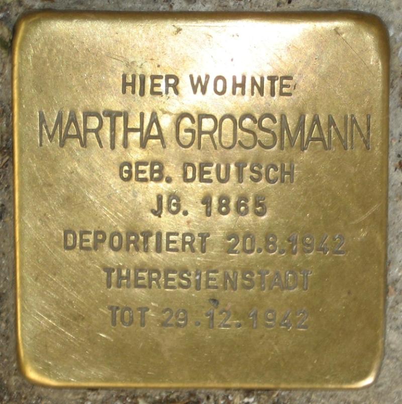 Stolperstein für Martha Grossmann. Copyright: D. Janke