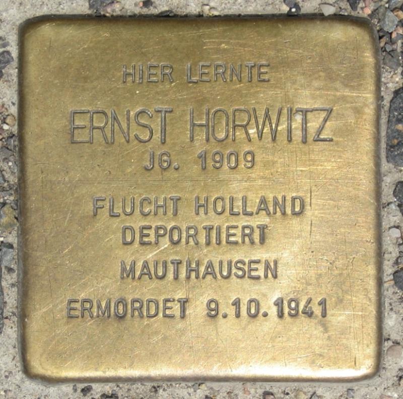 Stolperstein für Ernst Horwitz.