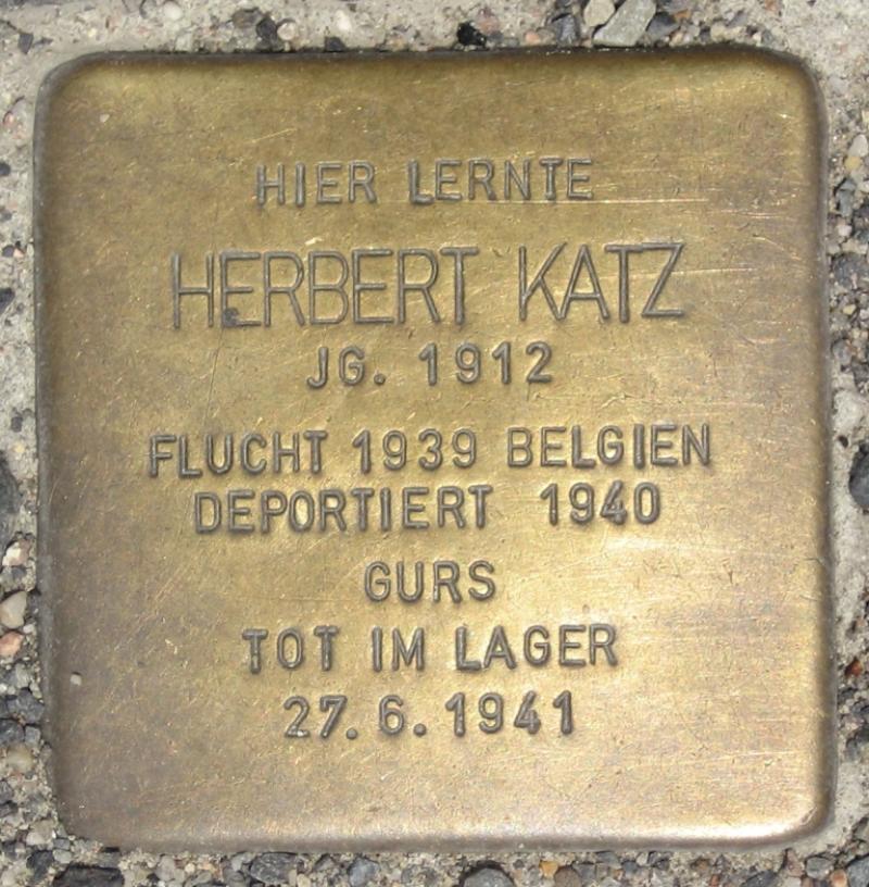Stolperstein für Herbert Katz.