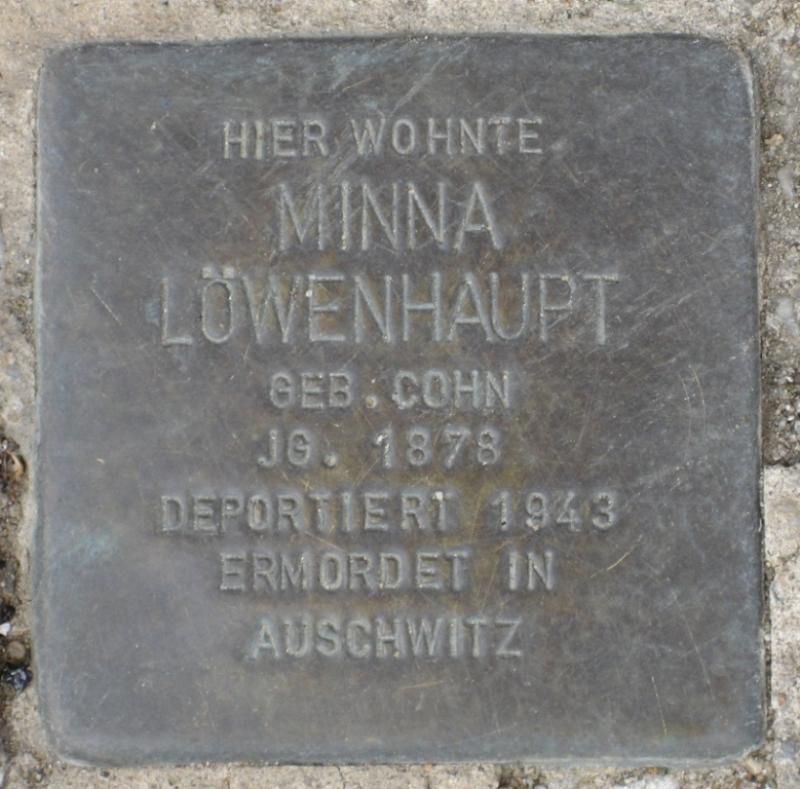 Stolperstein für Minna Löwenhaupt.
