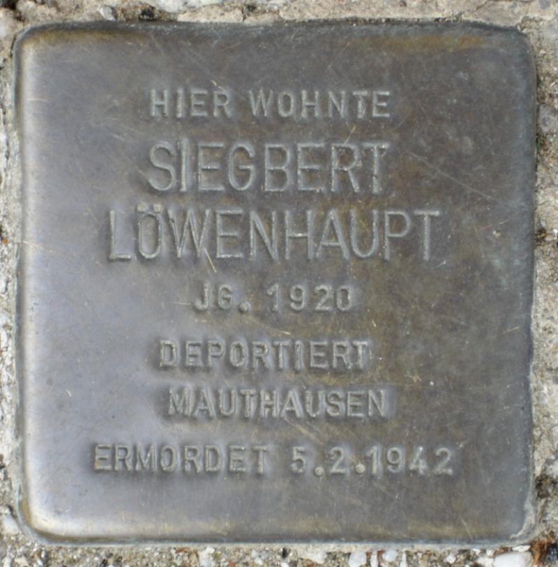 Stolperstein für Siegbert Löwenhaupt.