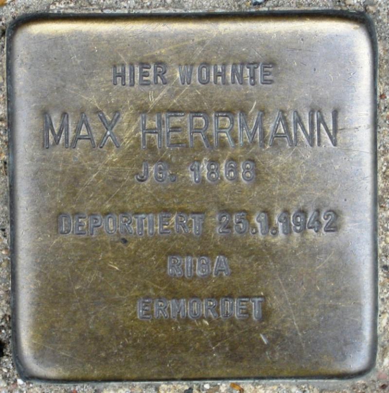 Stolperstein für Max Herrmann.