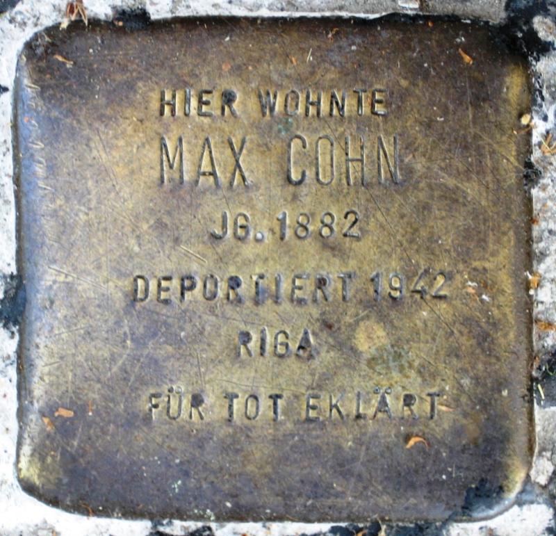 Stolperstein für Max Cohn.