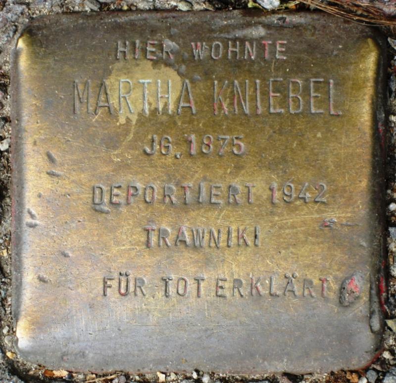 Stolperstein für Martha Kniebel.