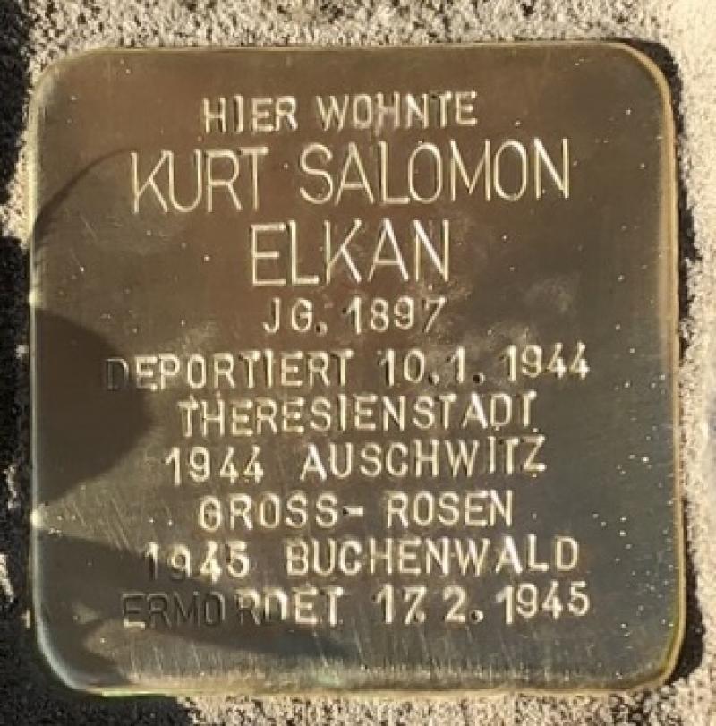 Stolperstein Kurt Salomon Elkan © Initiative Mitte