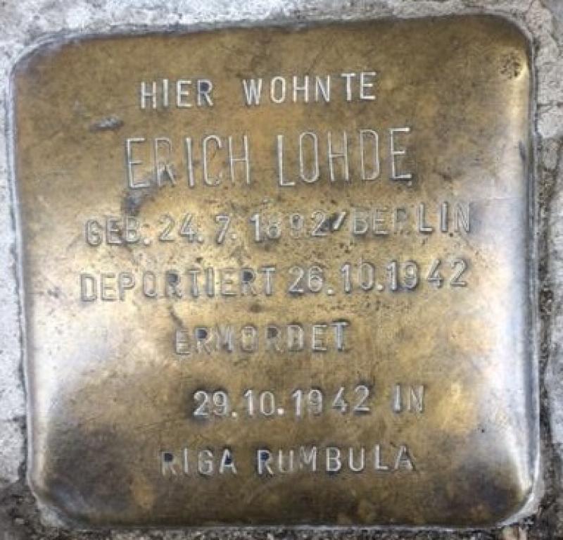 Stolperstein Erich Lohde @ Initiative Mitte
