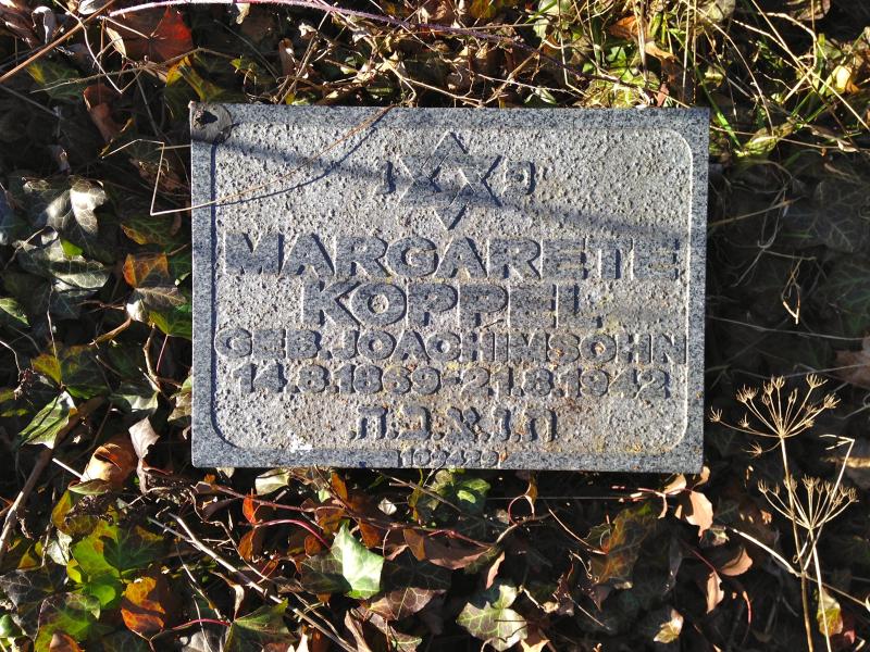 Margarete Koppels Grabstein in Berlin-Weissensee