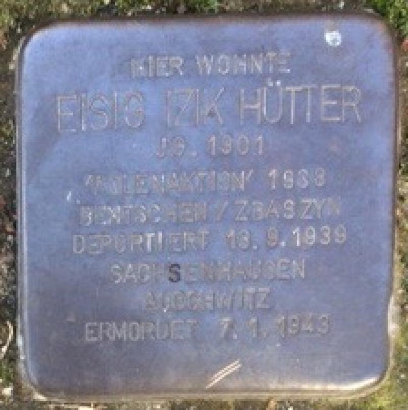 Stolperstein Eisig Izek Hütter © Initiative Mitte