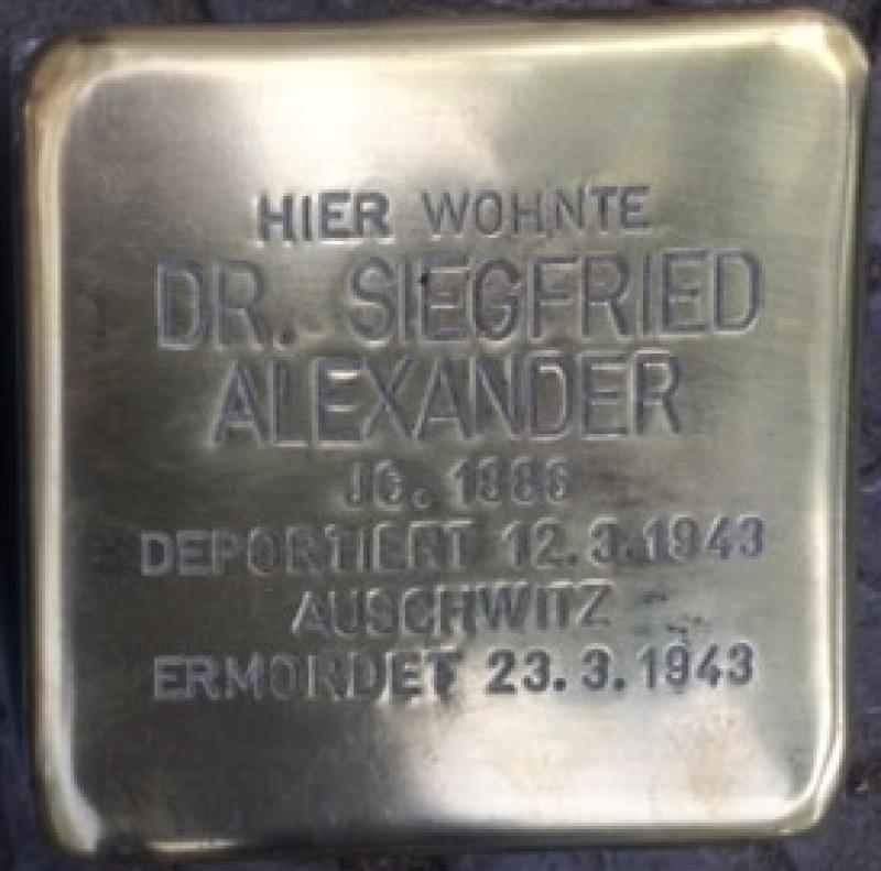 Stolperstein Adelheid Alexander © Stolperstein Initiative Mitte
