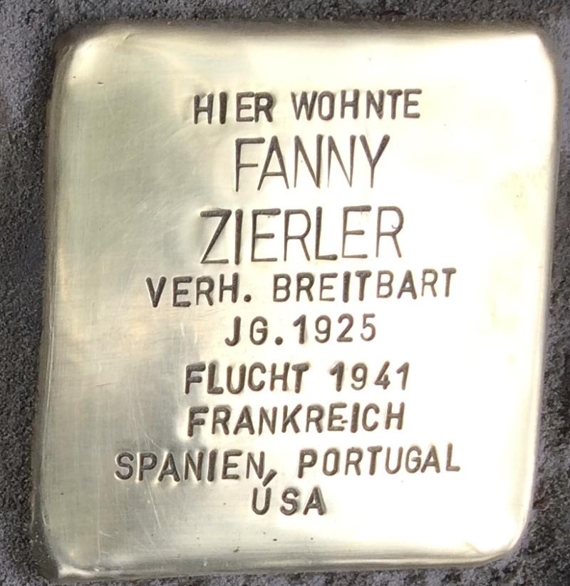 Stolperstein Szeindel (Sabina) Zierler @ Initiative Mitte