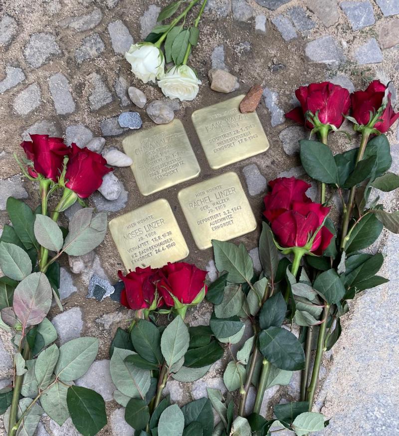 Stolpersteine für Chaja und Isaak Walzer und Moses und Rachel Linzer © D. Thünken-Klemperer